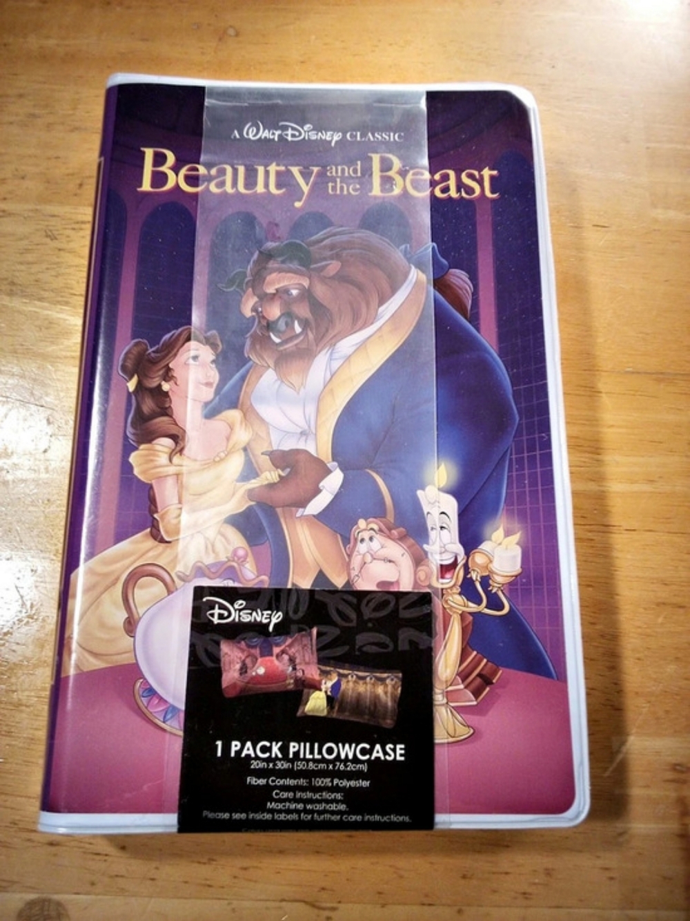 Disney Beauty and the Beast VHS & Pillowcase